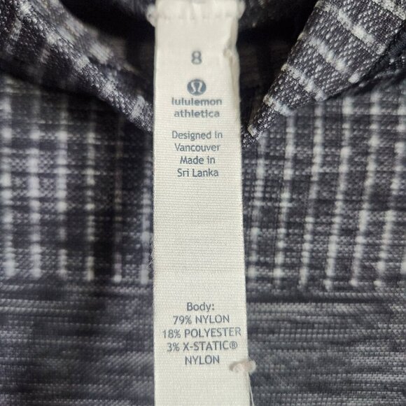 Lululemon Shirt Gray Grey 8 Women's Rest Less Hoodie Striped Pattern Pockets Run - Picture 5 of 9